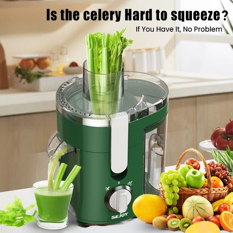 Compact Multi-Fruit Juicer, Juice Extractor Wide Mouth 3” Feed Chute With Centrifugal Extractor