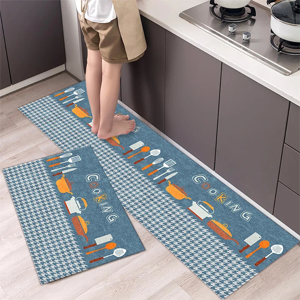 Kitchen Floor Mat Soft Washable Anti-Slip Carpet
