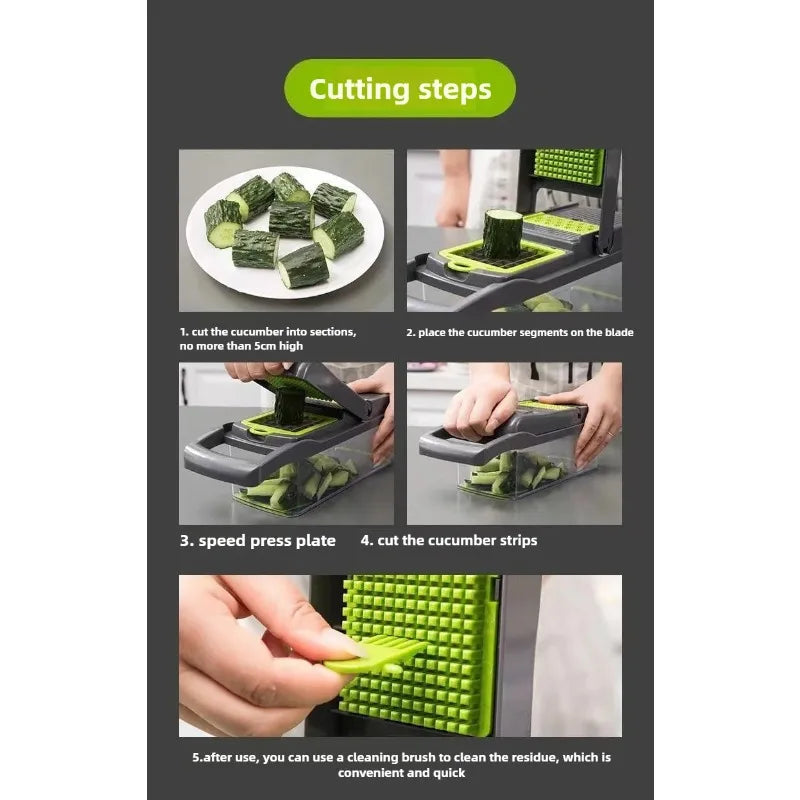 Multi-Functional Kitchen Vegetable Cutter, Dicer, Slicer, Grater, Magic Tool