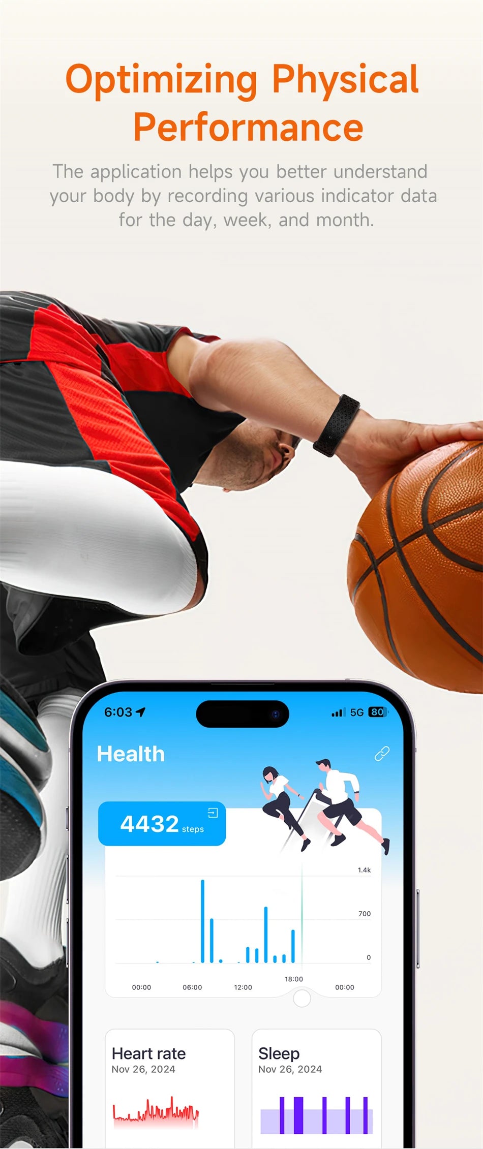Sport Fitness Tracker Smart Bracelet Heart Rate Blood Pressure Monitor & Smartwatch Band