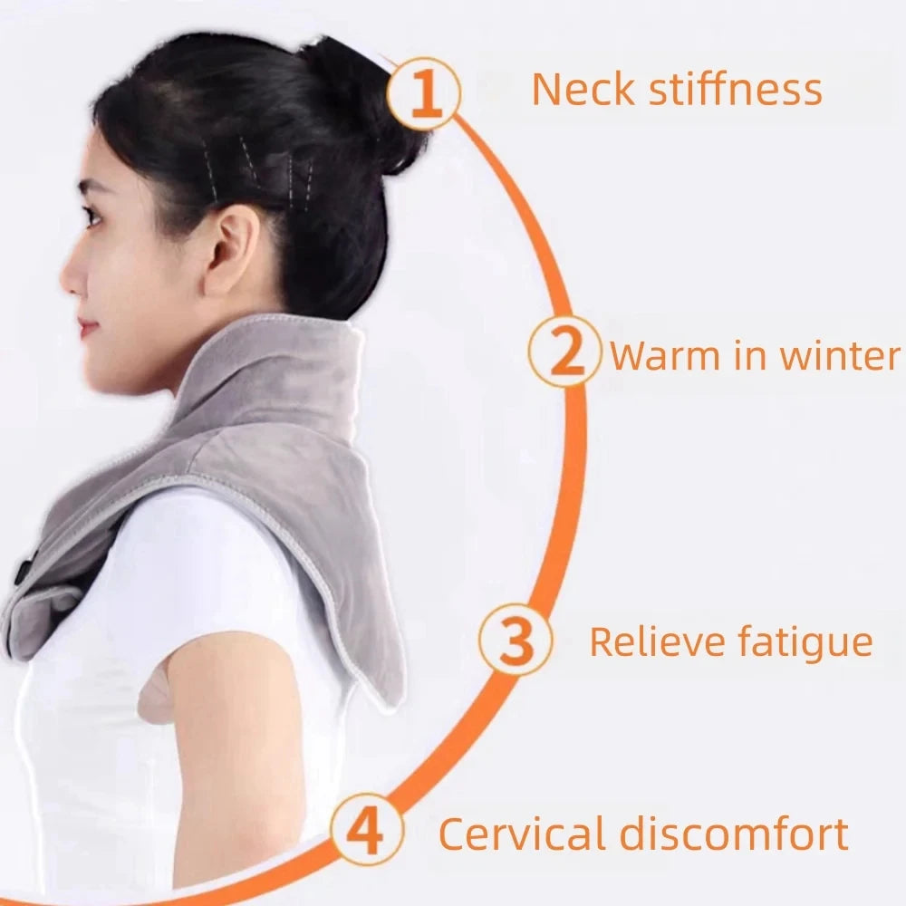 USB Electric Heating Neck & Shoulder Massager Wrap Pad