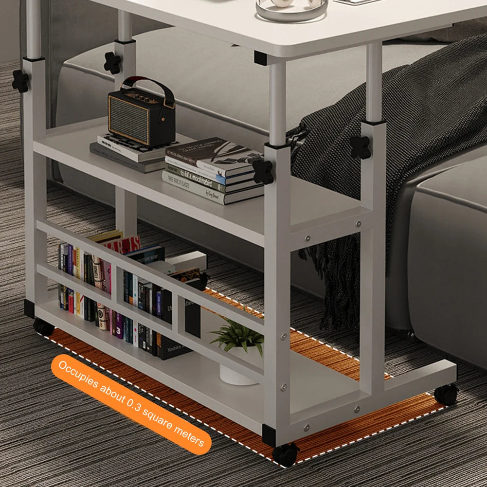 Height Adjustable Computer or Laptop Desk With Multi-Layer Storage
