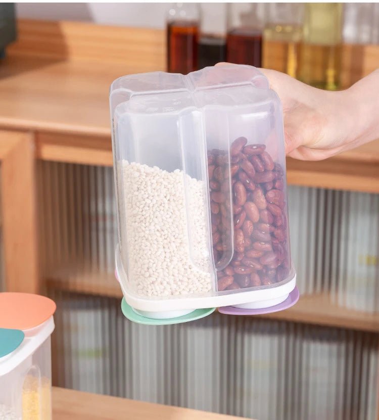 Kitchen Food Storage Box Plastic 4 grids Sealed Food Container Moisture-proof - Lovies Kitchenwares