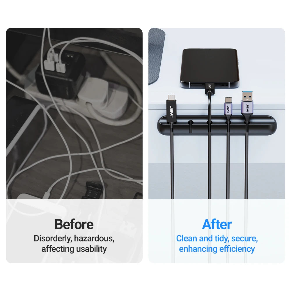 Adhesive Cable Clip Holder For Wire Organizer With USB Charging Cable