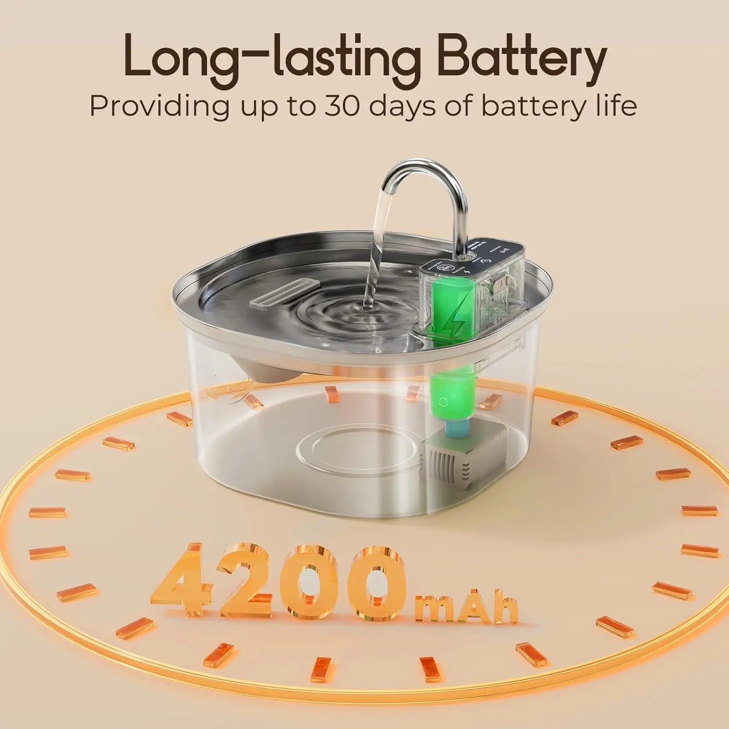 3L Stainless Steel Wireless Recharging Sensor Cat Water Fountain  with Auto Drinking Fountain For Cats & Dogs