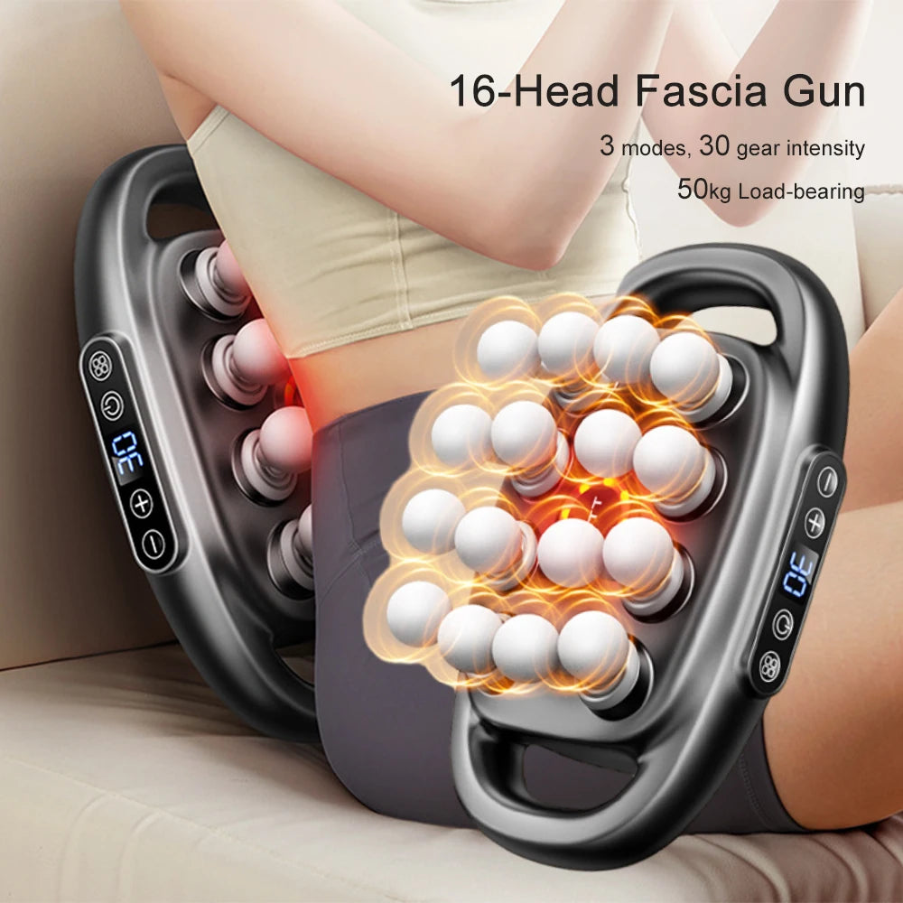 16-Head Fascia High-Frequency Vibration Body Massager For Back, Waist, Neck, and Shoulders