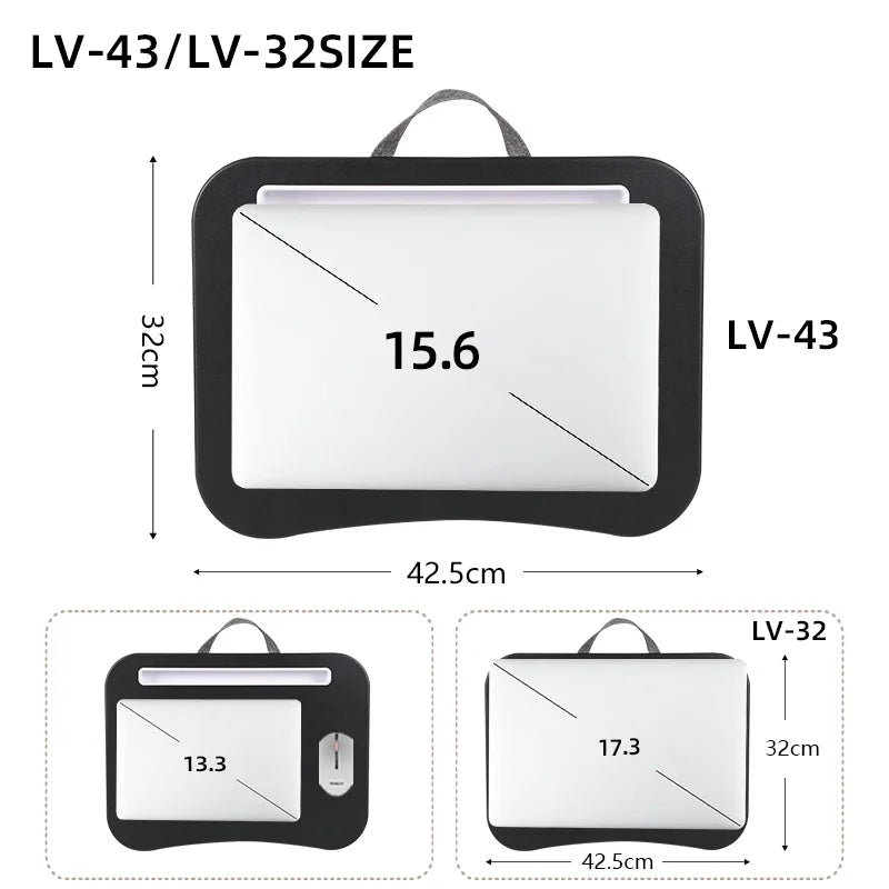 Multifunctional Laptop Desk With Foam Particle Filled Cushion & Hard Mouse Pad