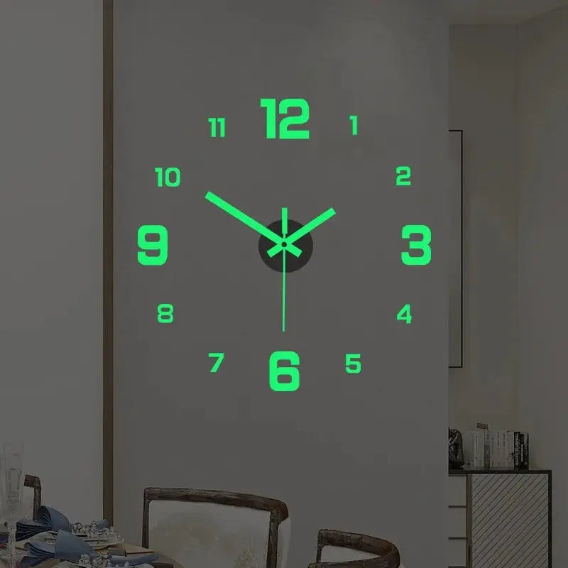 Creative Simple Luminous Wall Sticker Digital Clock