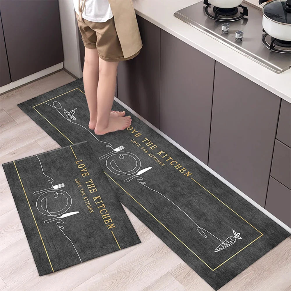Kitchen Floor Mat Soft Washable Anti-Slip Carpet