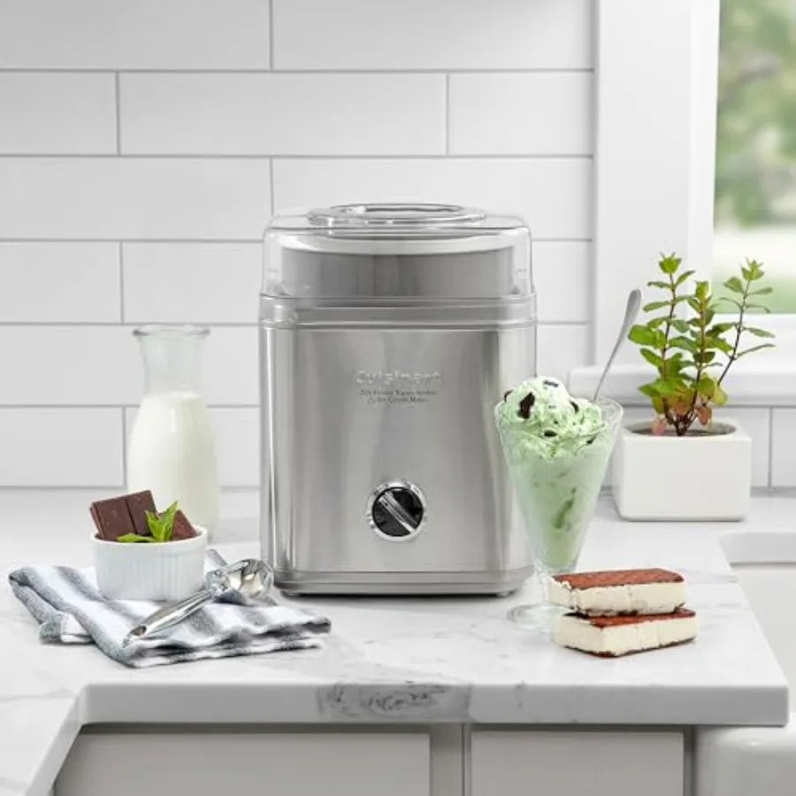 2-Quart Ice Cream, Sorbet, & Frozen Yogurt Maker with Silver Double-Insulated Freezer Bowl