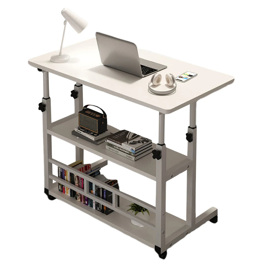 Height Adjustable Computer or Laptop Desk With Multi-Layer Storage