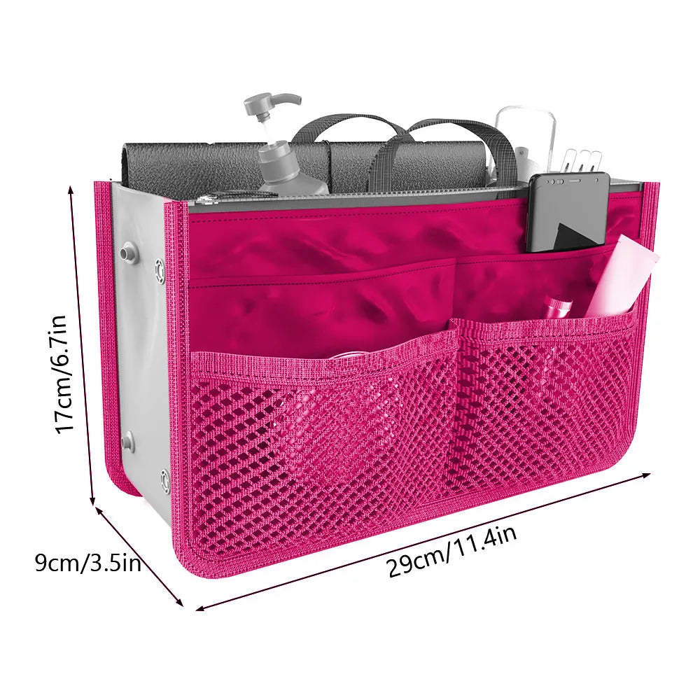 Women's Foldable Nylon Cosmetic Organizer Travel Large Capacity Handbag
