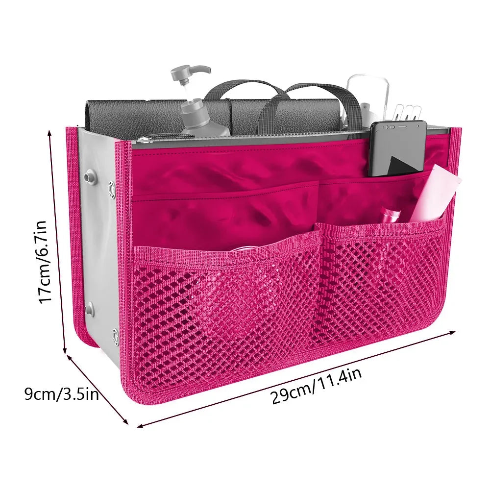 Women's Foldable Nylon Cosmetic Organizer Travel Large Capacity Handbag