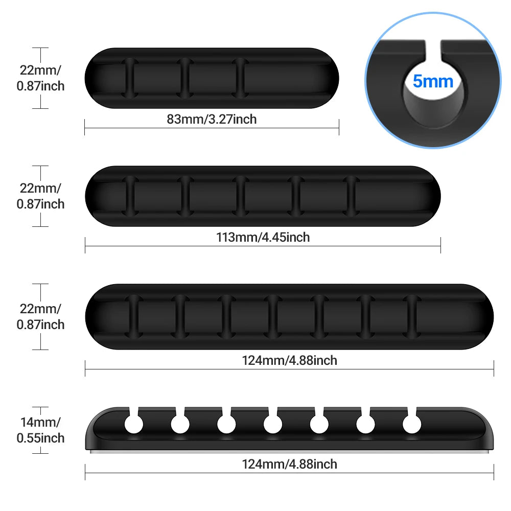 Adhesive Cable Clip Holder For Wire Organizer With USB Charging Cable