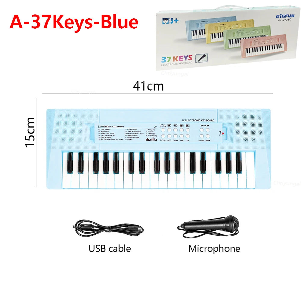 37 Keys Kids Musical Electronic Piano Organ Keyboard with Microphone And an Educational Toy