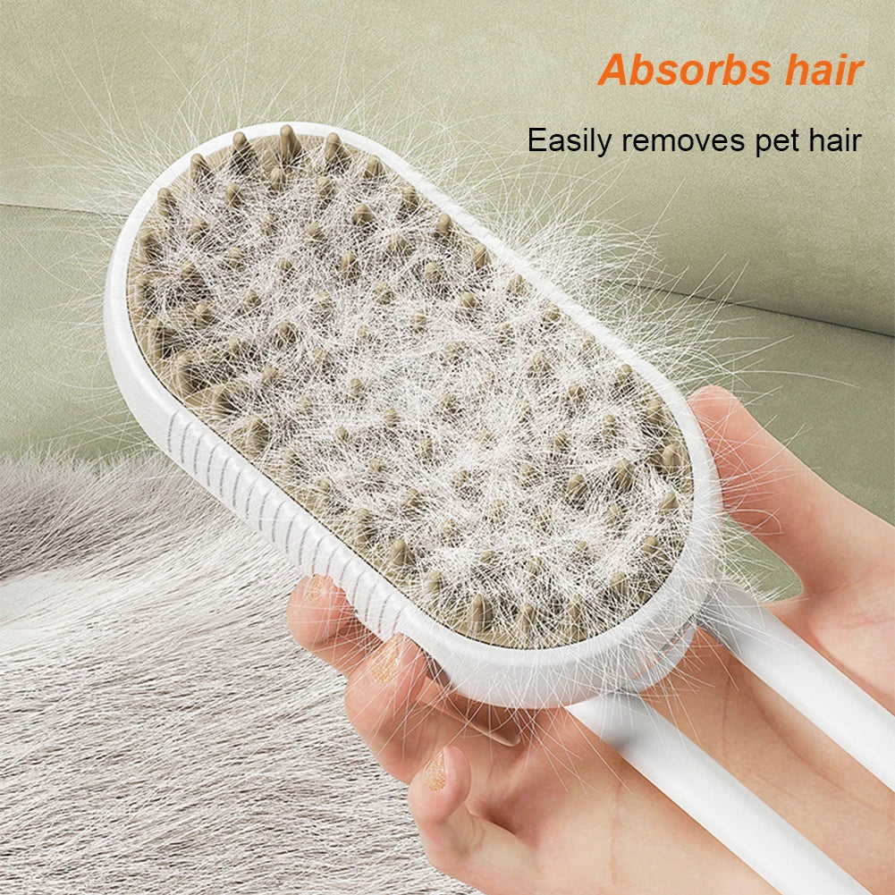 Electric 3-in-1 Pet Hair Spray and Massage Brush