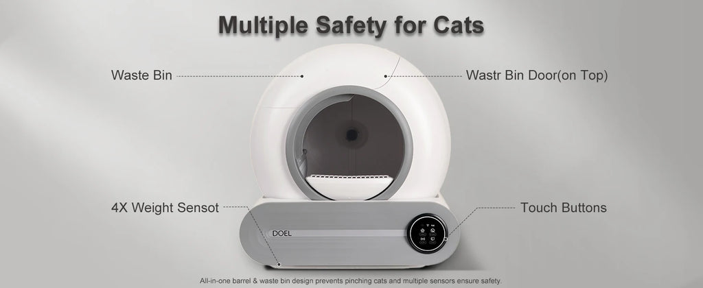 2.4G WiFi Smart Cat Toilet App Control & Automatic Self Cleaning Cat Litter Box With Trash Bag
