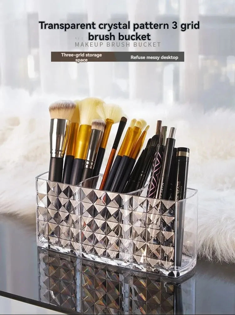 1Pcs/2Pcs Diamond Patterned Mirror Cabinet Storage Box, Multi-Room Multi-Use Storage Box