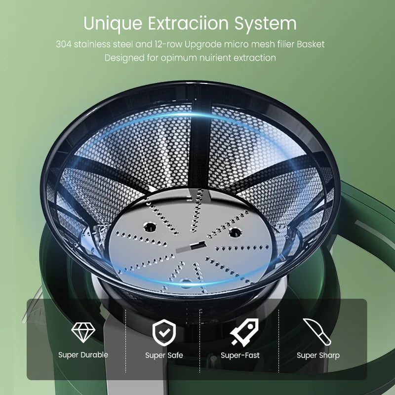 Compact Multi-Fruit Juicer, Juice Extractor Wide Mouth 3” Feed Chute With Centrifugal Extractor