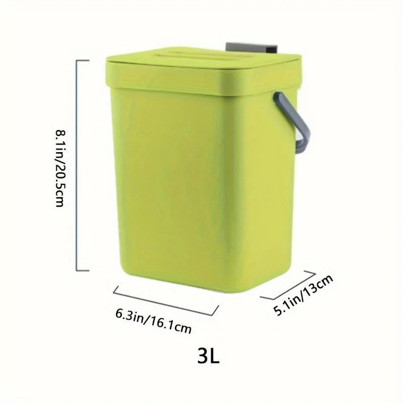 Space-Saving Quiet-Close Trash Can - 3/5L, Eco-Friendly Sealed Bin For Kitchen & Office - Lovies Kitchenwares