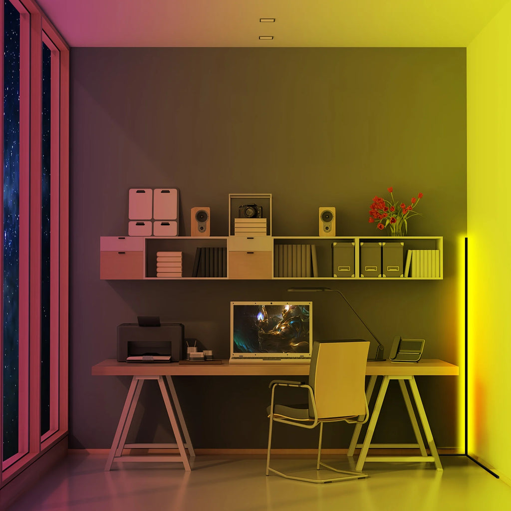 60-Inch Red Green & Blue LED Corner Floor Lamp For Multiple Rooms