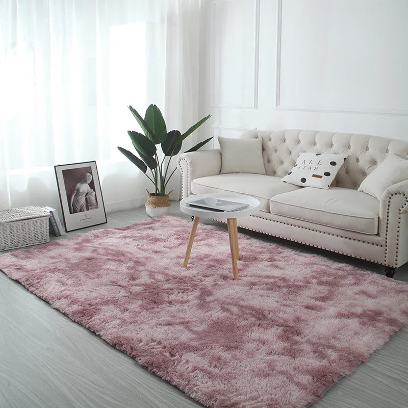 Tie-Dye Plush Carpet Non-Slip Multi-Room Decoration Soft Fluffy Home Mat