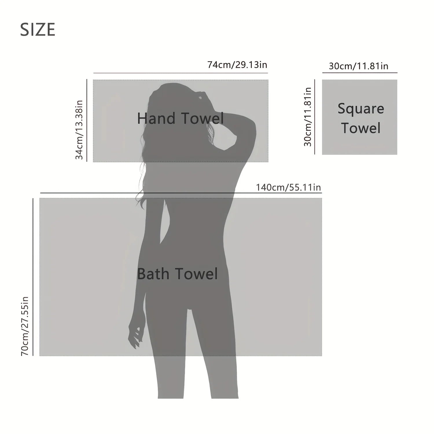 8pcs Towel Set, 2 Bath & 2 Hand Towels, 4 Face Towels