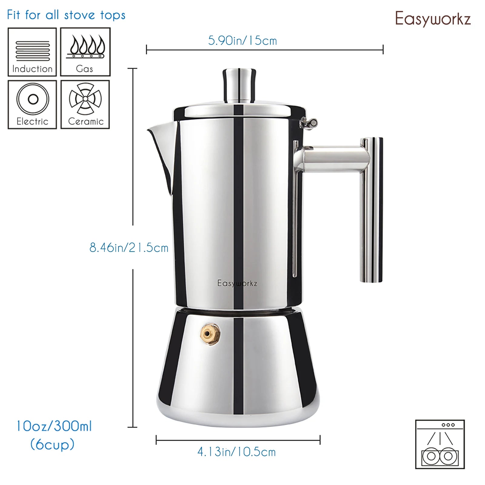 Stovetop Stainless Steel Italian Espresso Maker & an Induction Coffee Machine