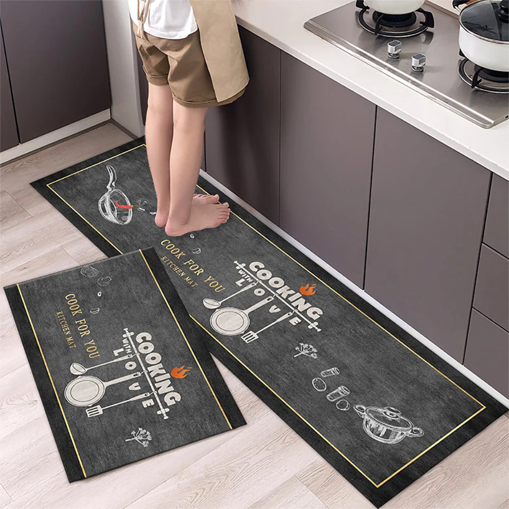 Kitchen Floor Mat Soft Washable Anti-Slip Carpet