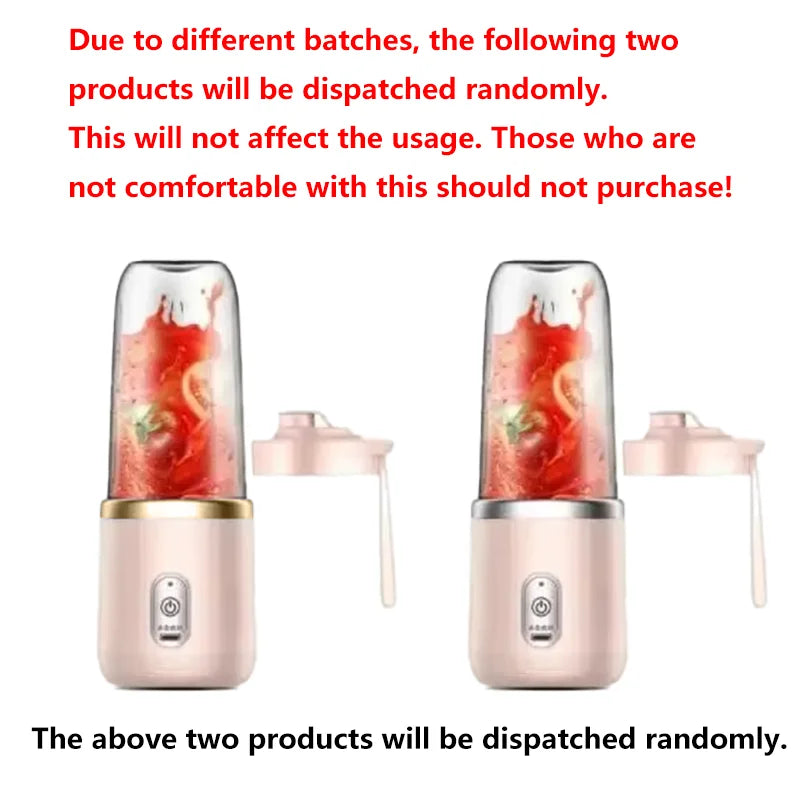 Portable USB Personal Mini Juicer Handheld Cup, Travel Blender Single Or Double Cup for Assorted Beverages