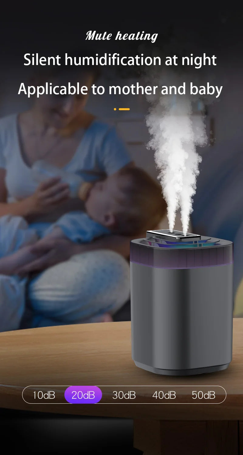 3L Ultrasonic Air Cool Mist USB Aromatic Humidifier with Night Light and 3 Nozzles