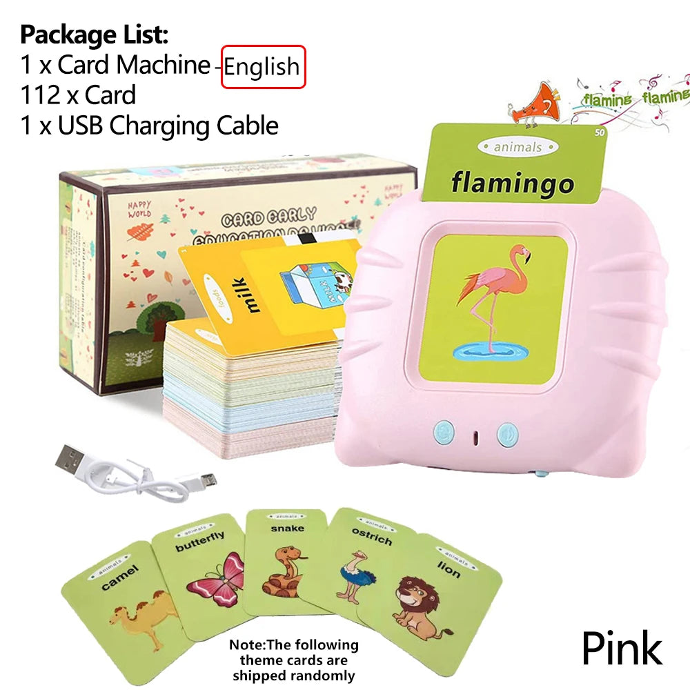 Early Education Flash Card Learning Toys Talking Flashcards for Kids Preschool English Electronic Audio Book Machine