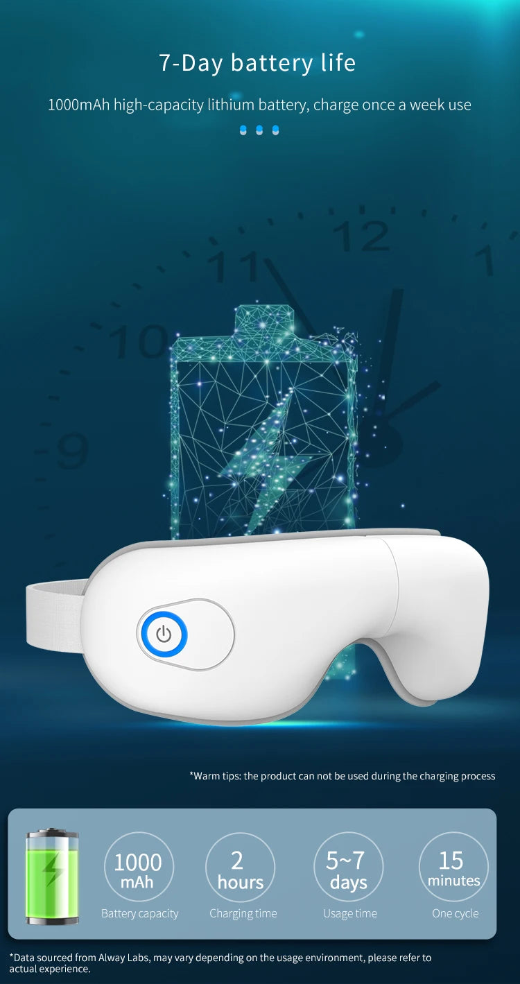 Folding Eye Massager Eye Mask with Heat and Bluetooth Music Airbag