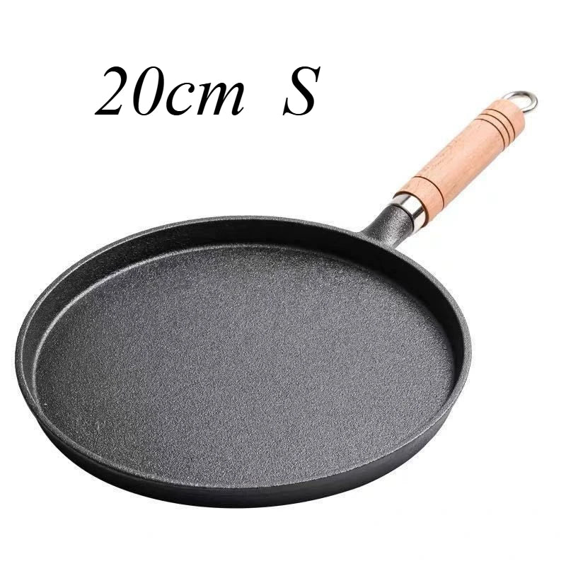 26cm Cast Iron Frying Pan Uncoated Non-stick Multi-Food Use Cookware