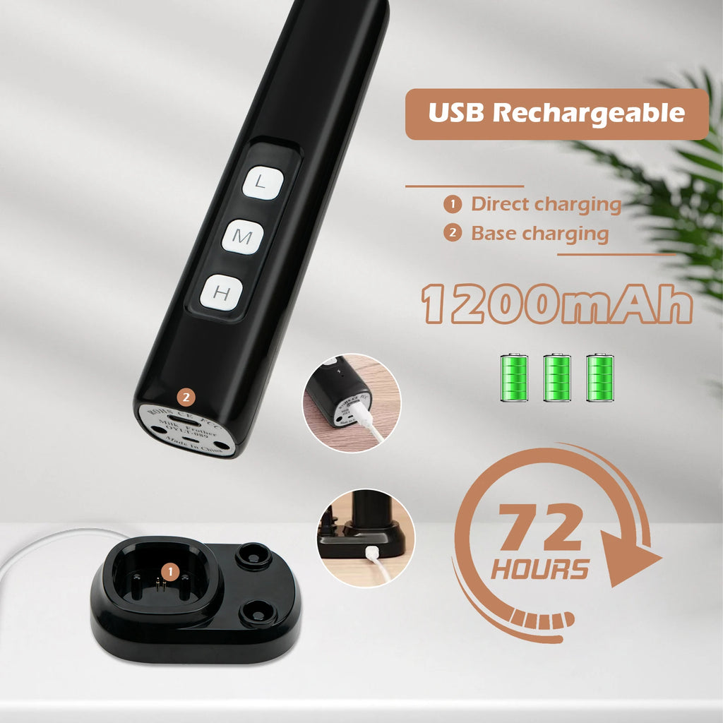 Electric Milk Frother - 3 Speeds, Handheld Foam Maker for Latte, Cappuccino, Hot Chocolate - USB Rechargeable