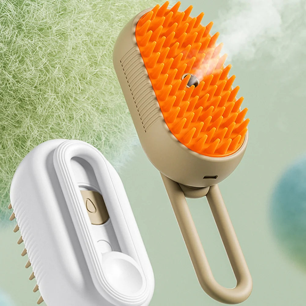 Electric 3-in-1 Pet Hair Spray and Massage Brush