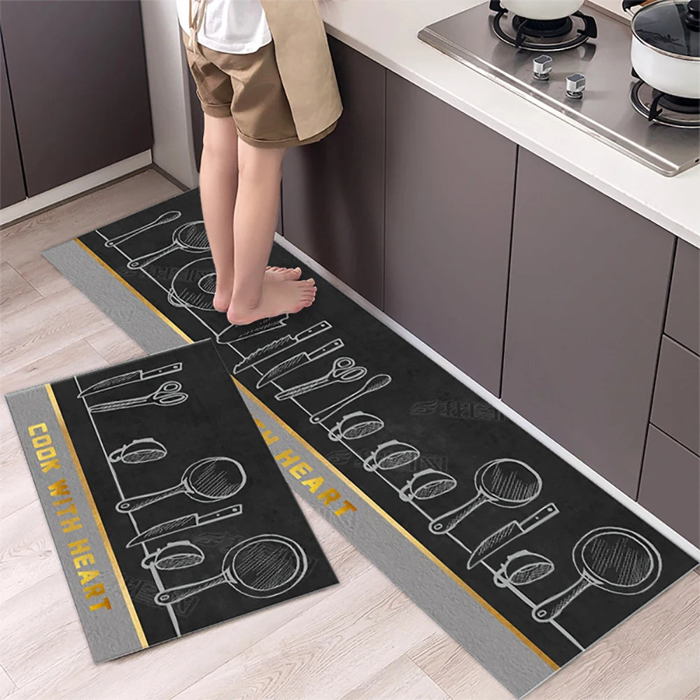 Kitchen Floor Mat Soft Washable Anti-Slip Carpet