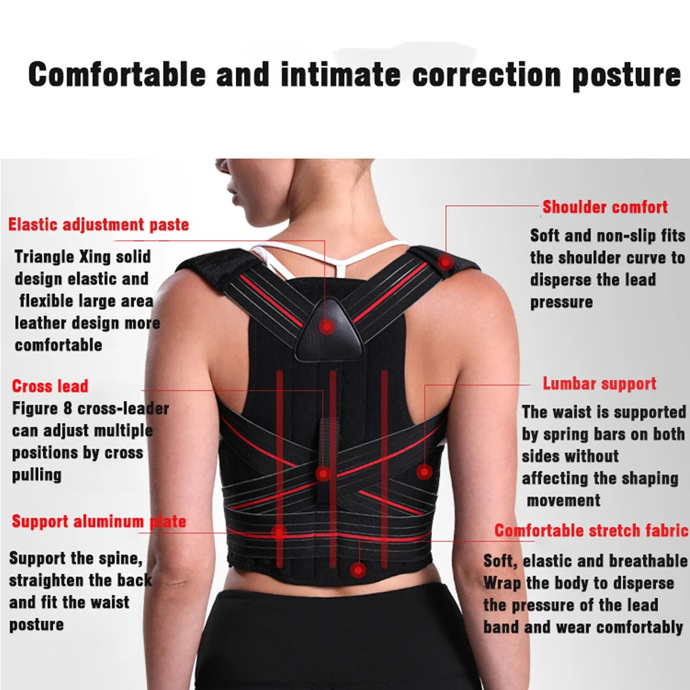 Adjustable Posture Corrector For Back & Shoulder Support Brace