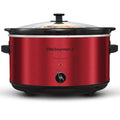 8.5QT Metal Electric Ceramic XL Jumbo Slow Cooker With Adjustable Temp, Dishwasher Safe Glass Lid Crock