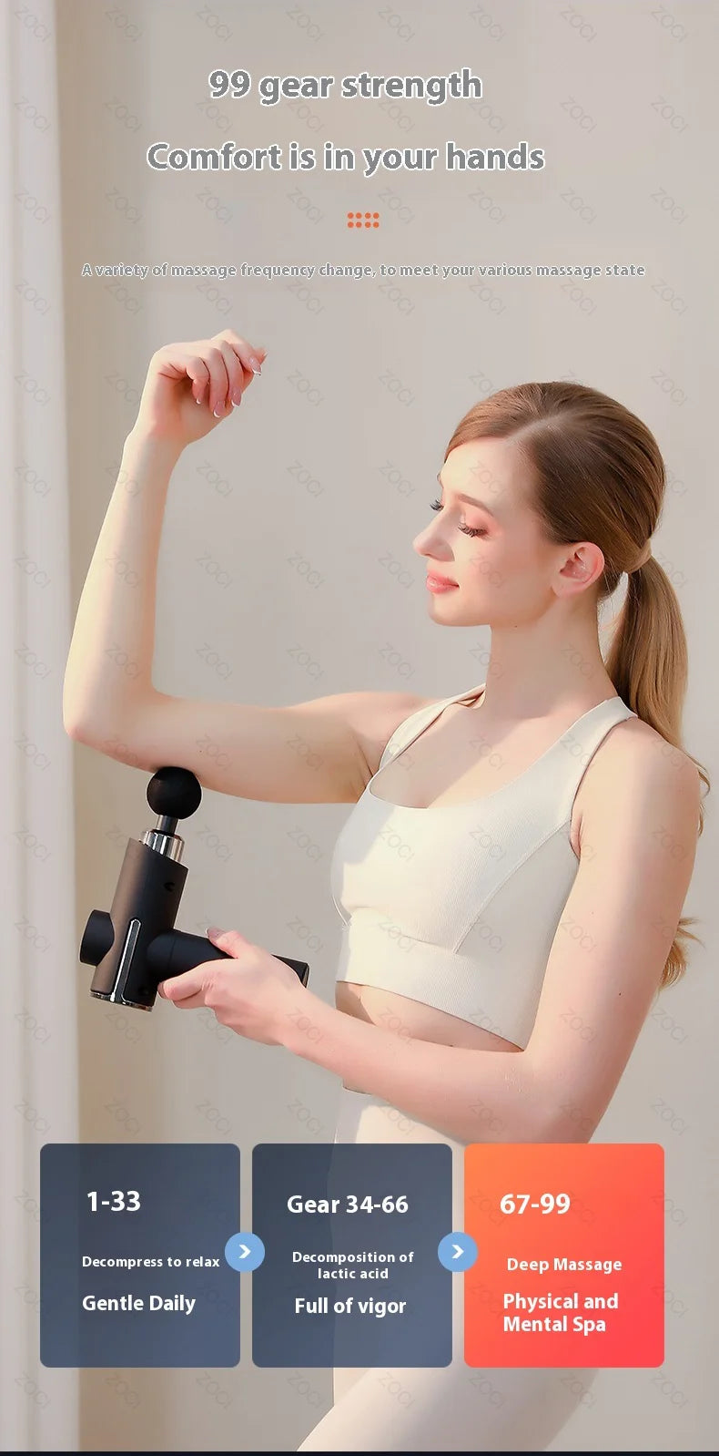 3 Mode Handheld Portable Mini Deep Tissue Muscle Massager Gun With Heated Head & 99 Speed Electric Fascia