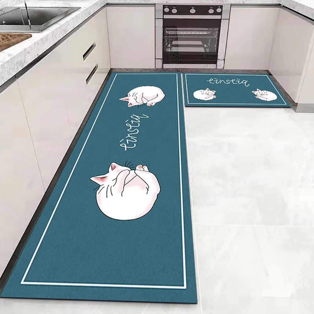Kitchen Floor Mat Soft Washable Anti-Slip Carpet