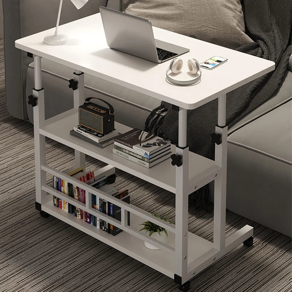 Height Adjustable Computer or Laptop Desk With Multi-Layer Storage