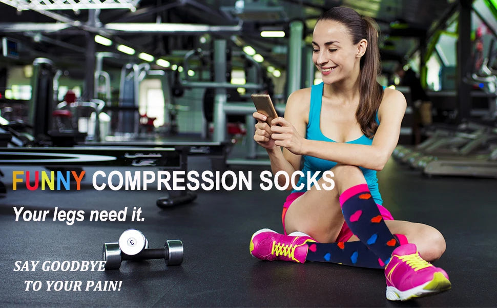 6 Pairs Solid Color Black Copper Compression Socks