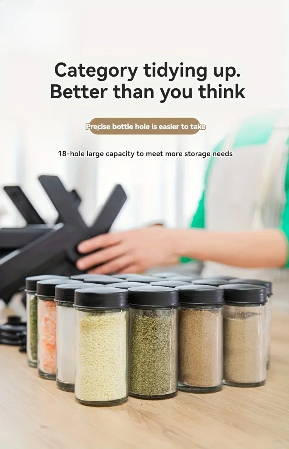 5 Tier Rotating Glass Multi-Favorite Kitchen Spice Storage Rack