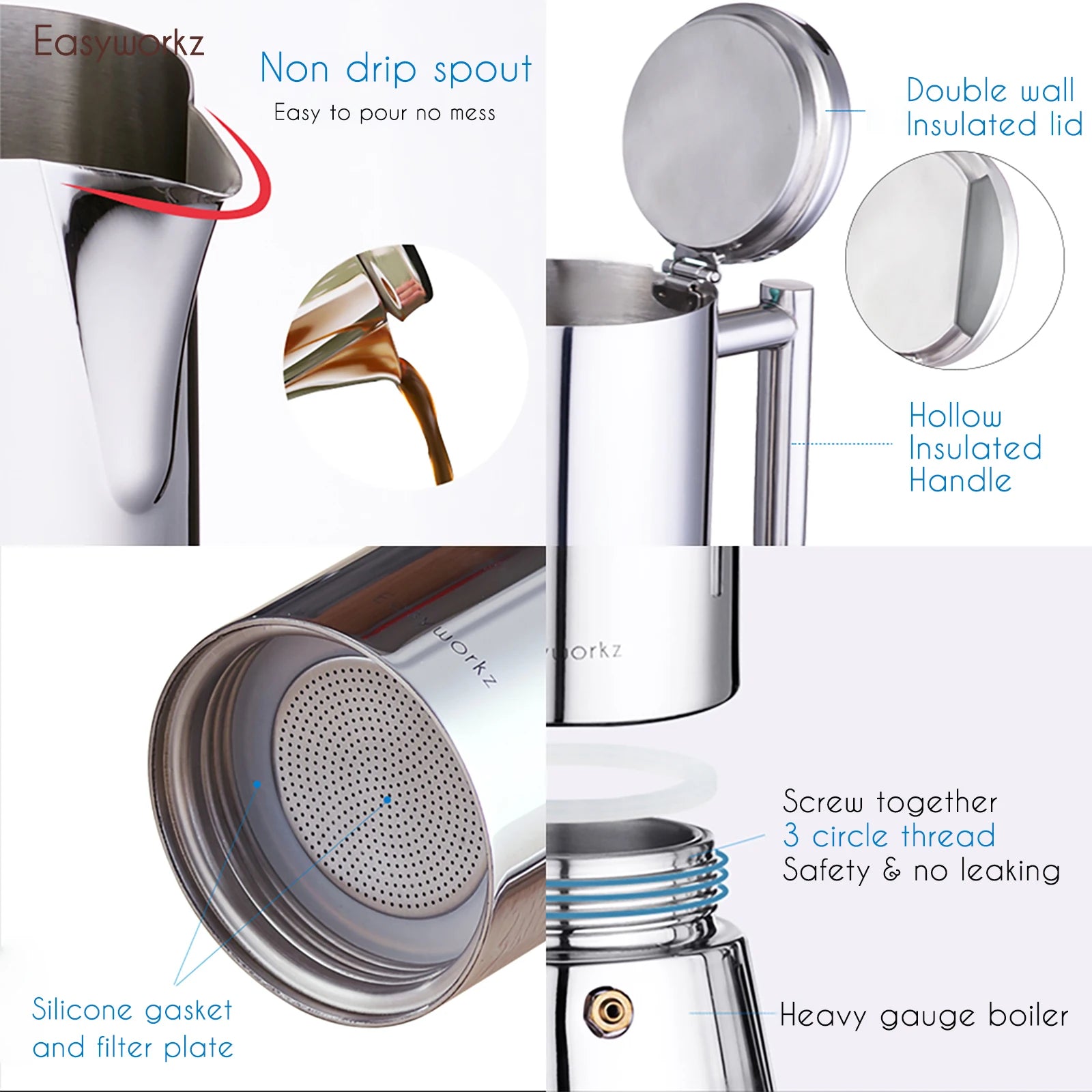 Stovetop Stainless Steel Italian Espresso Maker & an Induction Coffee Machine