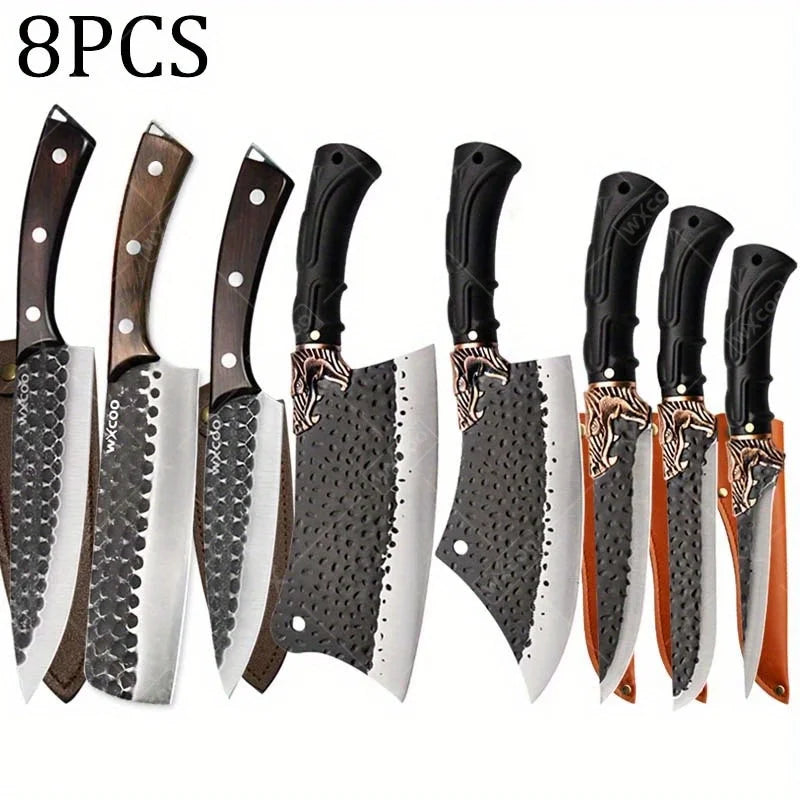 8PCS Stainless Steel Forged Professional Kitchen Chef Knife Set