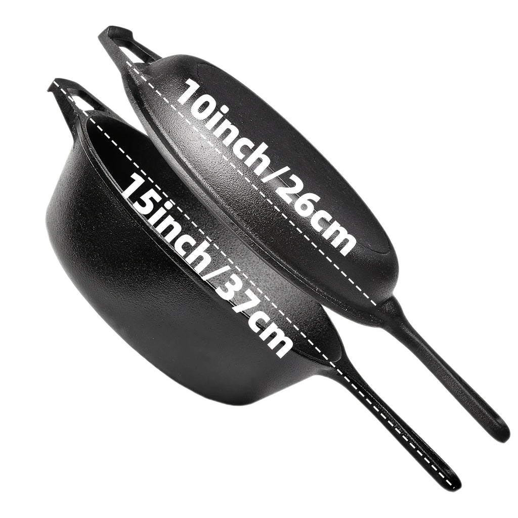 3PCS Cast Iron Skillet Set (6/8/10 Inch)  Pre-Seasoned, Non-Stick Heavy-Duty Pans