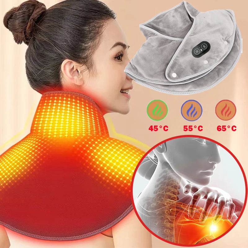 USB Electric Heating Neck & Shoulder Massager Wrap Pad