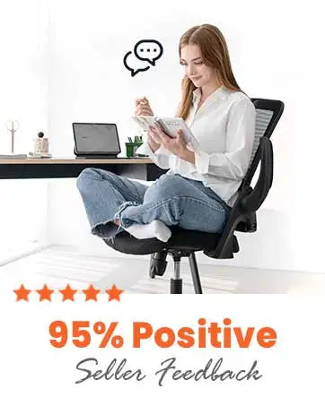 Black Mesh Office Chair Mid Back Lumbar Support Adjustable Height Swivel For Home Computer Desk Task