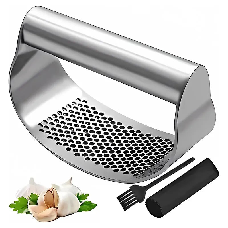 Upgraded Stainless Steel Garlic Press Squeezer & Ginger Rocker